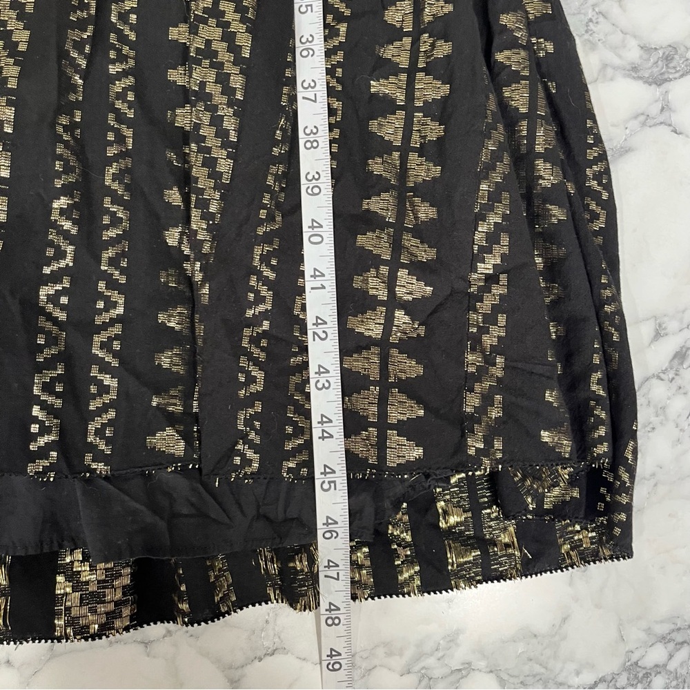 Saylor Joanie Tiered Maxi Dress Fringe Tassel Ties Black Metallic Details M - Picture 9 of 15